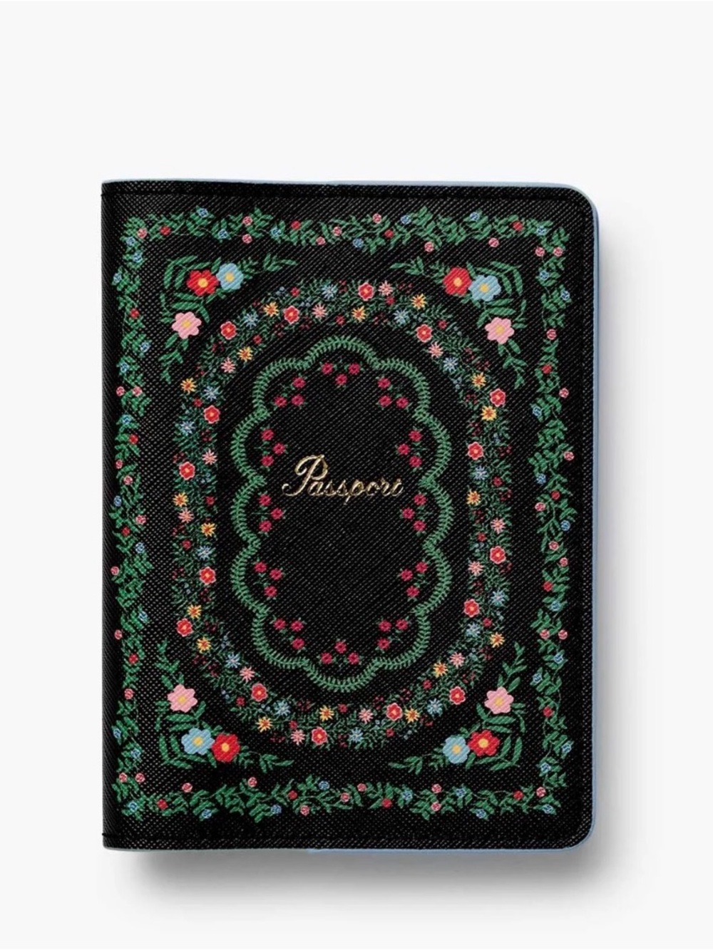 Rifle Paper Co. Black Floral Passport Holder